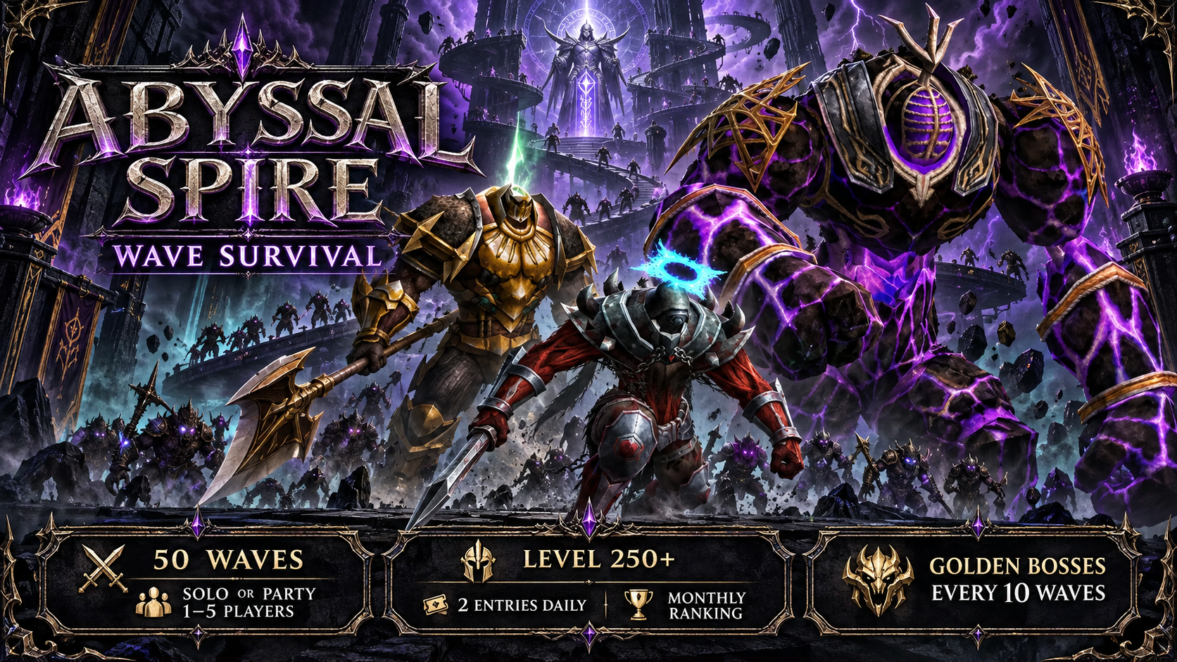 Abyssal Spire - Wave Survival through 50 escalating waves