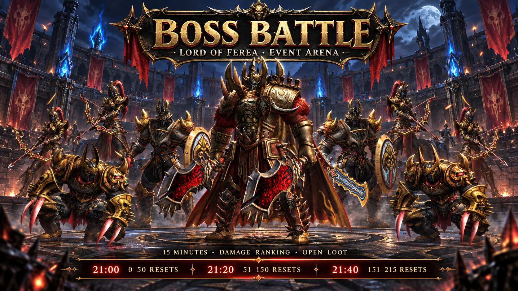 Boss Battle - Lord of Ferea and his Ferea guard in the Event Arena