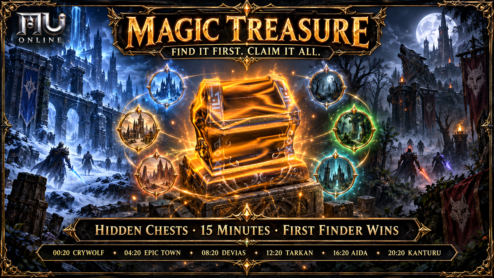 Magic Treasure hunt across five maps
