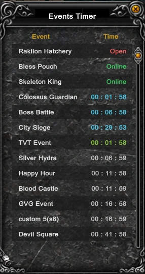 Events Timer