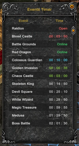 Events Timer