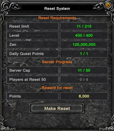 Reset System