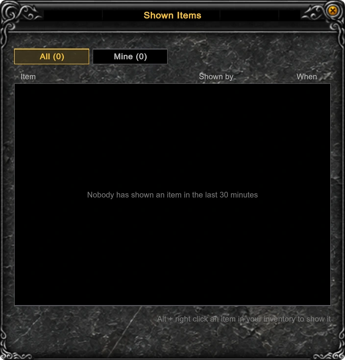 Shown Items