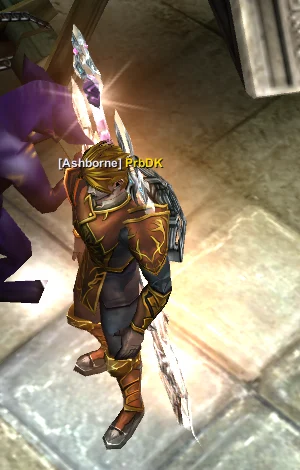 Blessed Divine Sword of Archangel on a knight's back